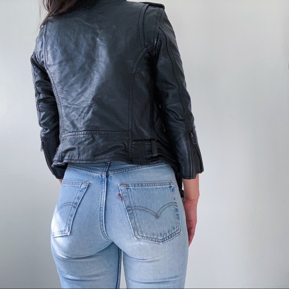 Genuine Leather Cropped Jacket - Picture 2 of 4